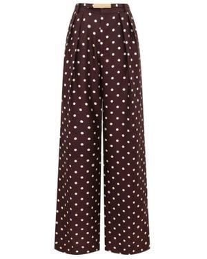 Zimmermann Polka Dot Straight Leg Trousers - Purple