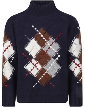 ERMANNO FIRENZE Ribbed Knit Sweater - Blue