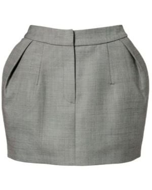Magda Butrym Pleated Wool-Blend Miniskirt - Grey