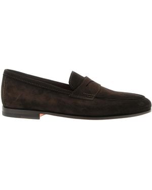 Santoni Carlo Penny Loafers - Black