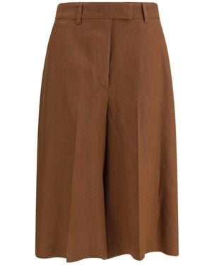 Lardini Pleated Bermuda Shorts - Brown