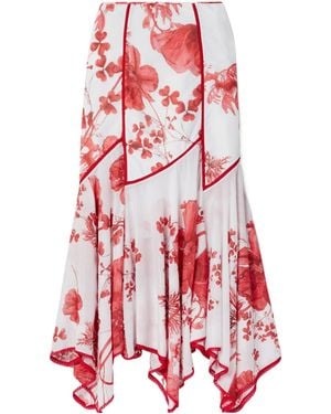 Charo Ruiz Casual Printed Cotton-Blend Skirt - Red