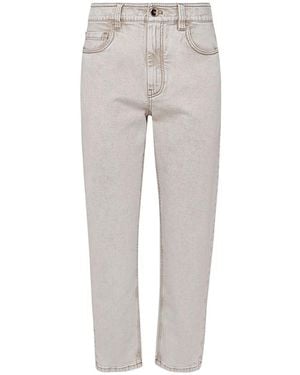 Brunello Cucinelli Mid-Rise Straight-Leg Jeans - Gray