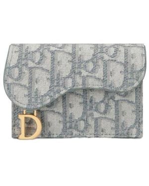 Dior Saddle Bloom Card Holder - Grey