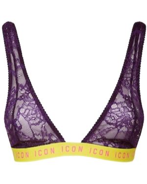 DSquared² Triangle Lace Bra Underwear - Purple