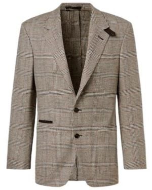dunhill Checked Wool And Cashmere Blazer - Brown