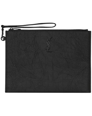 Saint Laurent Logo Plaque Ipad Case - Black