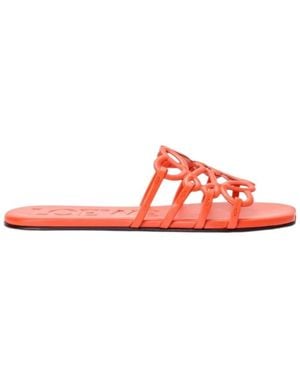 Loewe Leather Sandals - Red