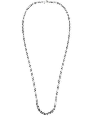 Emanuele Bicocchi Mini Crochet Double Necklace - White
