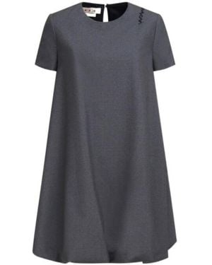 Marni Short Wool Dress With Symbol - Black