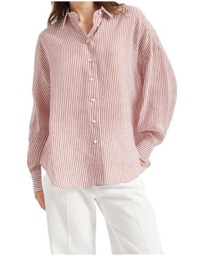 Brunello Cucinelli Striped Long-Sleeved Shirt - Pink
