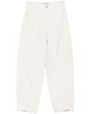 ERMANNO FIRENZE Label-Detail Wide-Leg Jeans - White