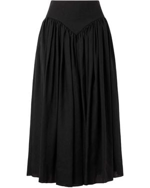 Gabriela Hearst Juniper Patchwork Midi Skirt - Black