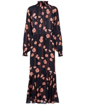 Johanna Ortiz Floral Silk Georgette Midi Dress - Blue