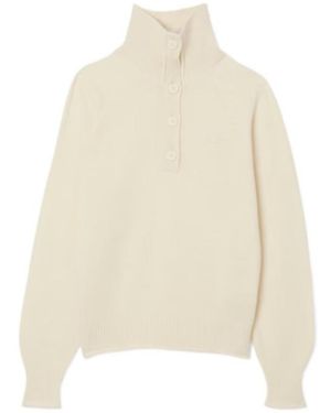 Lacoste Carded High Neck Jumper - Natural
