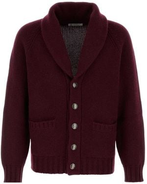 Brunello Cucinelli Shawl-Collar Cardigan - Red