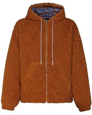 Marni Zip-Up Drastring Faux-Fur Jacket - Brown
