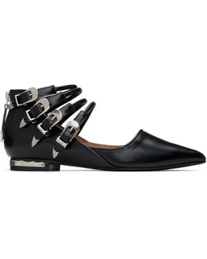 Toga Polido Multi Strap Ballerina Flats - Black