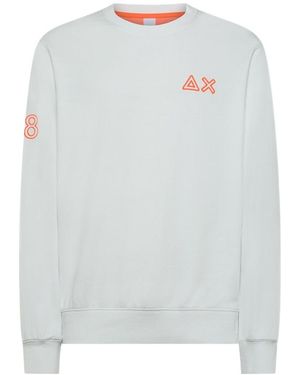 Sun 68 Logo Crew Neck Sweatshirt - White