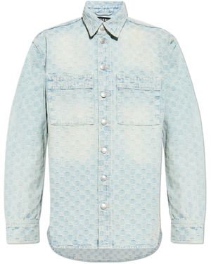 MISBHV Monogram Button-Up Overshirt - Blue