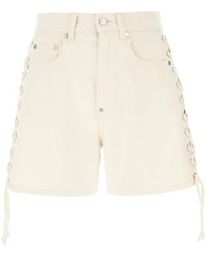 Stella McCartney Side Lace-Up Detailed Twill Shorts - White