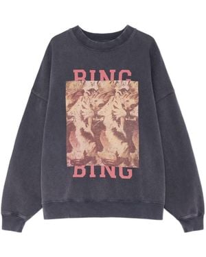 Anine Bing Faded Sweatshirt With Vintage Tiger Graphic - Blue