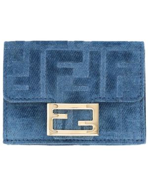 Fendi Monogram Jacquard Folded Wallet - Blue