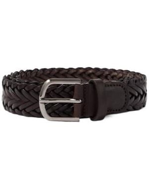 Giorgio Armani Braided Leather Belt - White