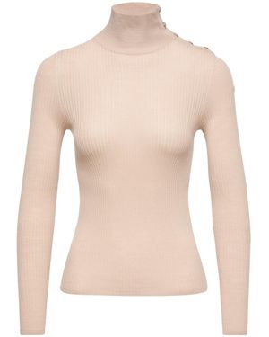 Moncler Textured Wool Sweater - Pink