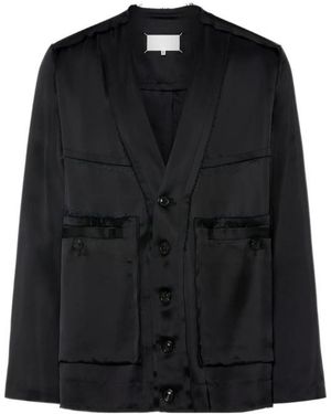 Maison Margiela Patchwork Satin Jacket - Black
