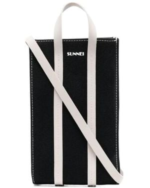 Sunnei Logo Printed Lanyard Pouch - Black
