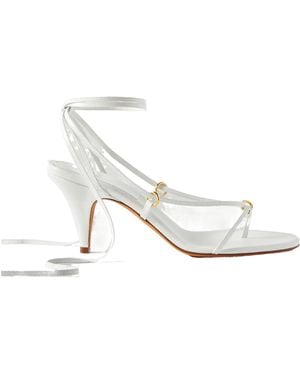 KHAITE Fashionable Leather Sandals - White
