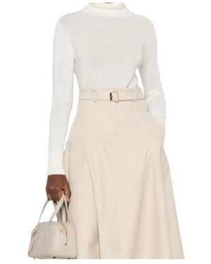 Aragona Roll-Neck Ribbed-Trim Sweater - White
