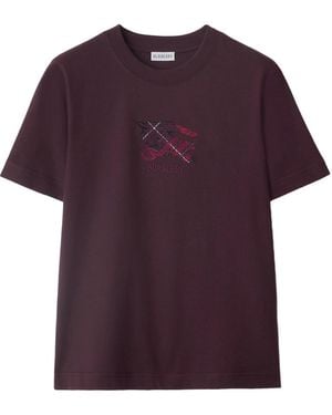 Burberry Knight Check T-Shirt - Purple