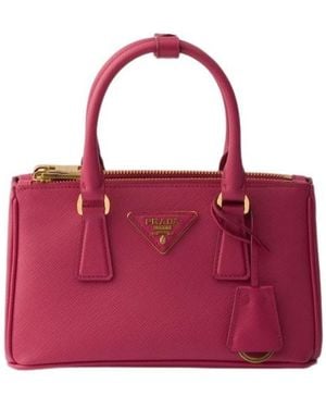 Prada Galleria Mini Saffiano Leather Bag - Red