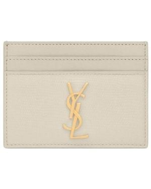 Saint Laurent Cassandre Card Case - Natural