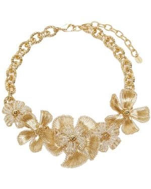 Marella Flower-Detail Choker Necklace - Metallic