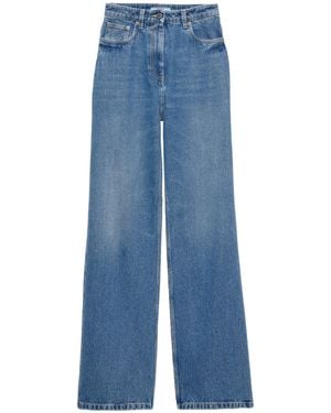 Prada Triangle-Logo Flared Jeans - Blue