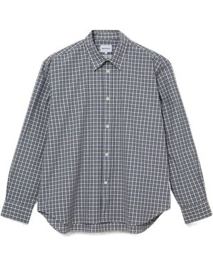 Norse Projects Fine Check Shirt - Grey