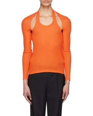 Dion Lee Modular Long-Sleeve Layered Top - Orange