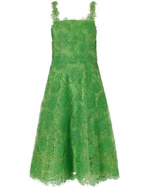 Carolina Herrera Hydrangea Lace Midi Dress - Green