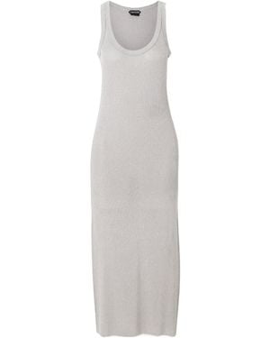 Tom Ford Sequin-Embellished Ribbed Dress - White