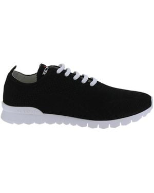 Kiton Lace-Up Knitted Trainers - Black