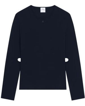 Courreges Cut-Out Knit Sweater - Blue