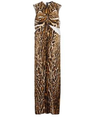 Proenza Schouler Leopard-Print Crêpe Maxi Dress - Metallic