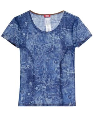 DIESEL Kasia-Dnm Short Sleeve Top - Blue