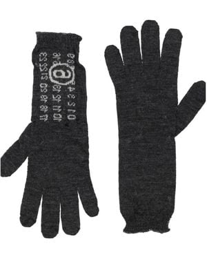 MM6 by Maison Margiela Twotone Wool Gloves - Black