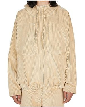 RANRA Steinn Drawstring Corduroy Hoodie - Natural