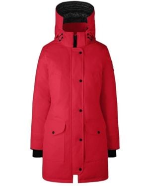 Canada Goose Logo-Patch Zip-Fastening Coat - Red