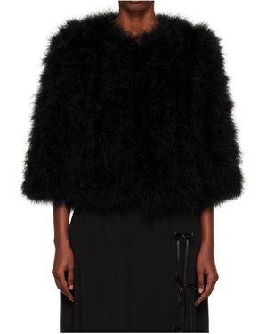 Yves Salomon Short Feather Jacket - Black